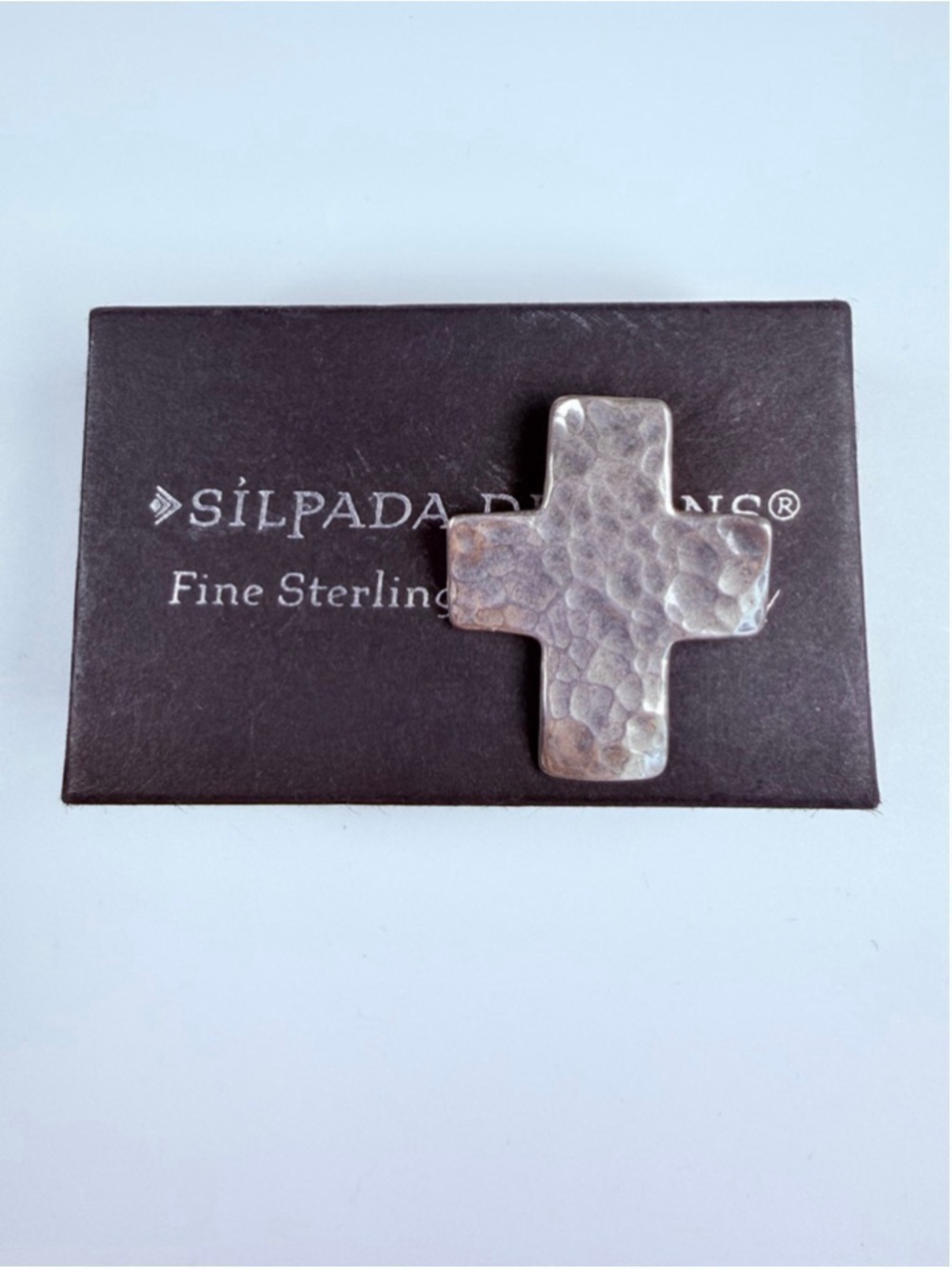 Silpada Hammered Beloved Cross Crucifix 925 Sterling Silver Necklace Pendant